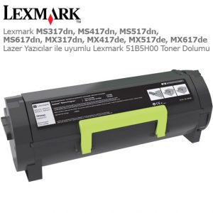 Lexmark 51B5H00 Toner Dolumu