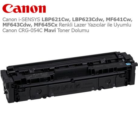 Canon CRG-054C Mavi Toner Dolumu
