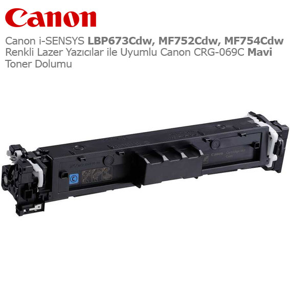 Canon CRG-069C Mavi Toner Dolumu