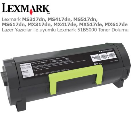 Lexmark 51B5000 Toner Dolumu