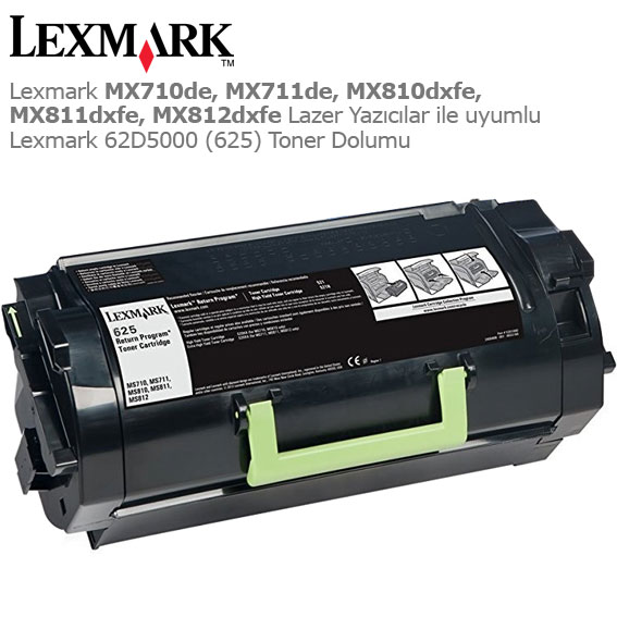 Lexmark 62D5000 Toner Dolumu