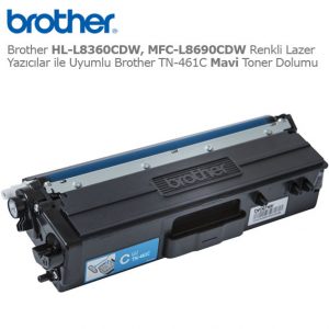 Brother TN-461C Mavi Toner Dolumu