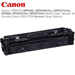Canon CRG-075M Kırmızı Toner Dolumu